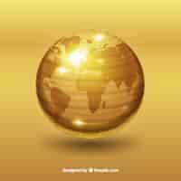 Free vector golden world with atlantic ocean view