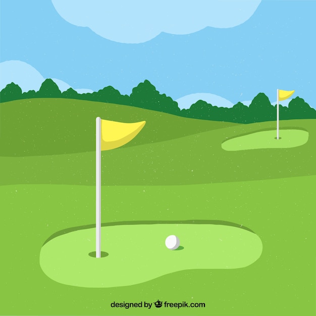フラットデザインのゴルフの背景