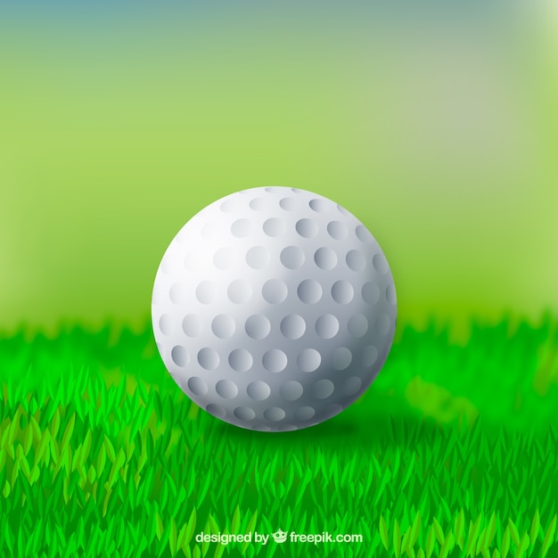 Golf ball on tee in realistic style