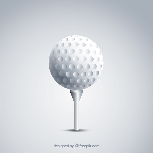 Golf ball on tee in realistic style