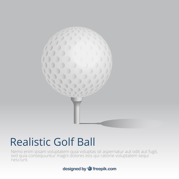 Golf ball on tee in realistic style