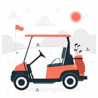 Free vector golf cart concept illustration