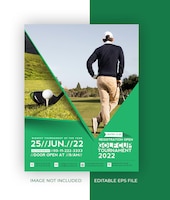 免费矢量高尔夫俱乐部a4业务手册传单海报设计模板。