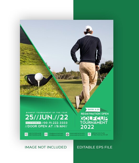 ゴルフクラブA4ビジネスパンフレットチラシポスターデザインテンプレート。