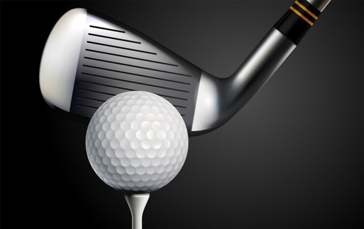 Free Vector golf club and ball realistic vector illustration