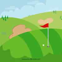 Free vector golf course background in flat style