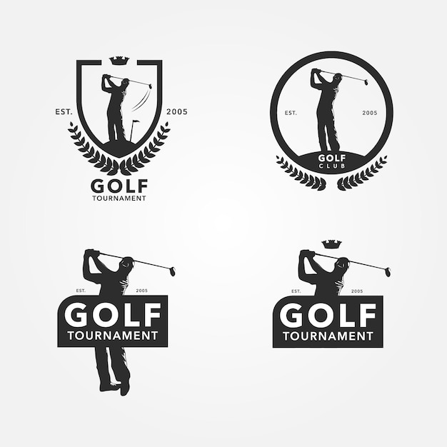 Vettore gratuito design del logo di golf