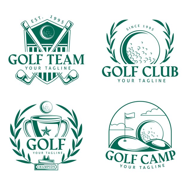 Логотип гольф в плоском дизайне