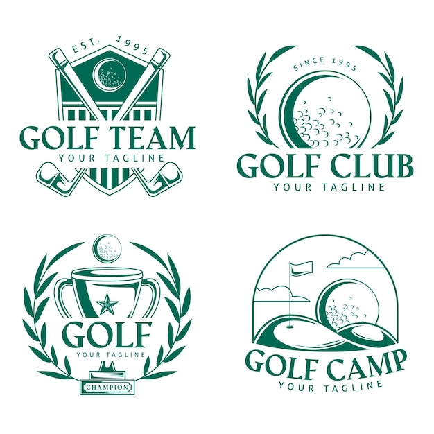 Golf logo set in flat design