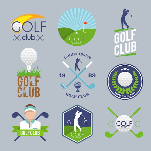 Free vector golf logo set