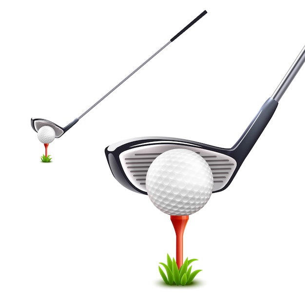 Vettore gratuito golf set realistico