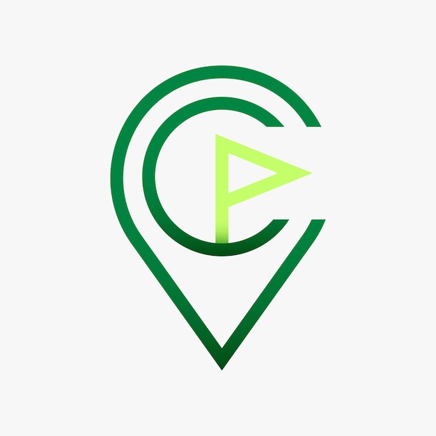 Гольф спортивный логотип элемент, зеленый градиент иллюстрации вектор
