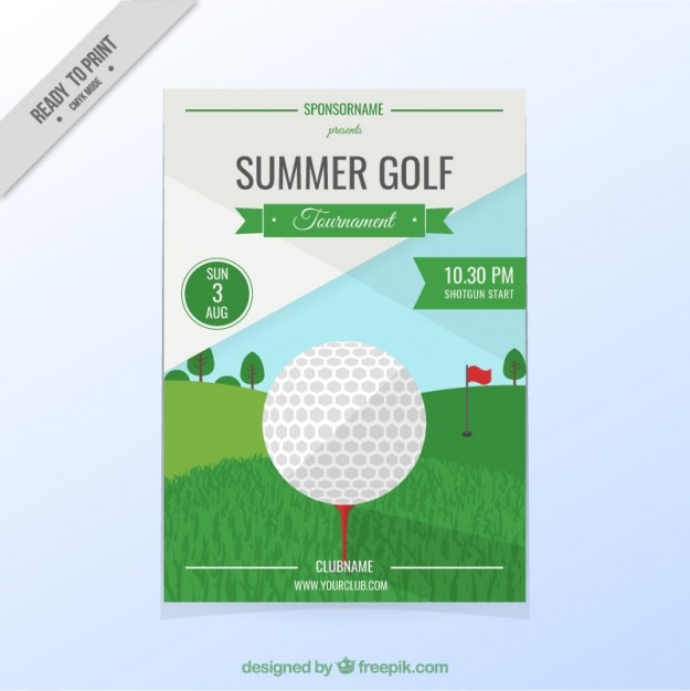 Golf tournament flyer design template Royalty Free Vector