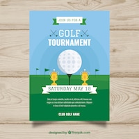 Golf tournament poster in flat style