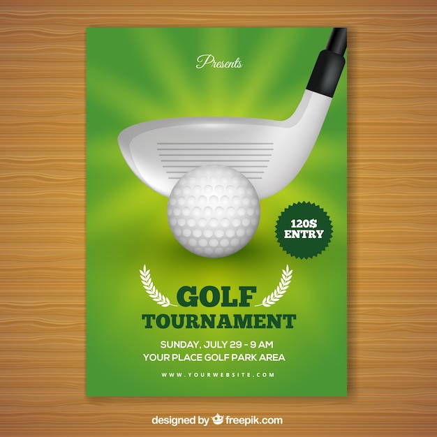 Golf Poster Template with Place for Your Photo Stock Vector