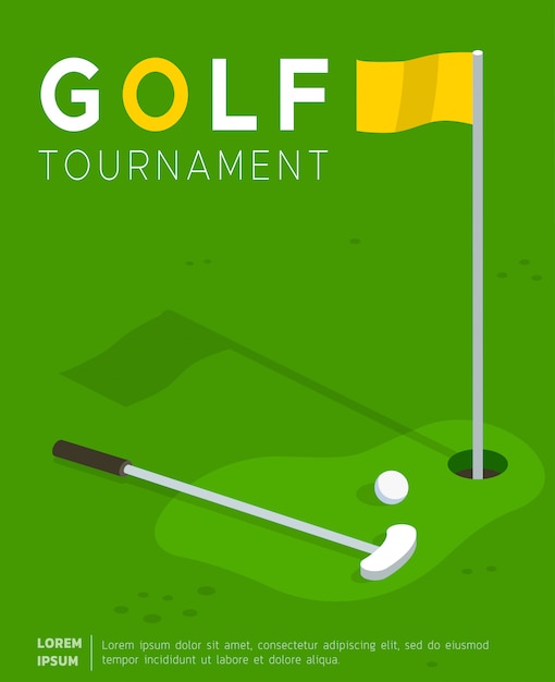 골프 토너먼트 프로 모션 포스터 평면 템플릿