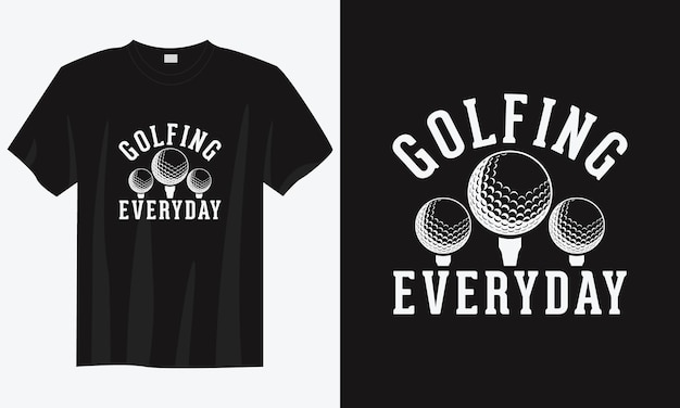 골프 매일 빈티지 타이포그래피 골프 티셔츠 디자인 일러스트 레이션