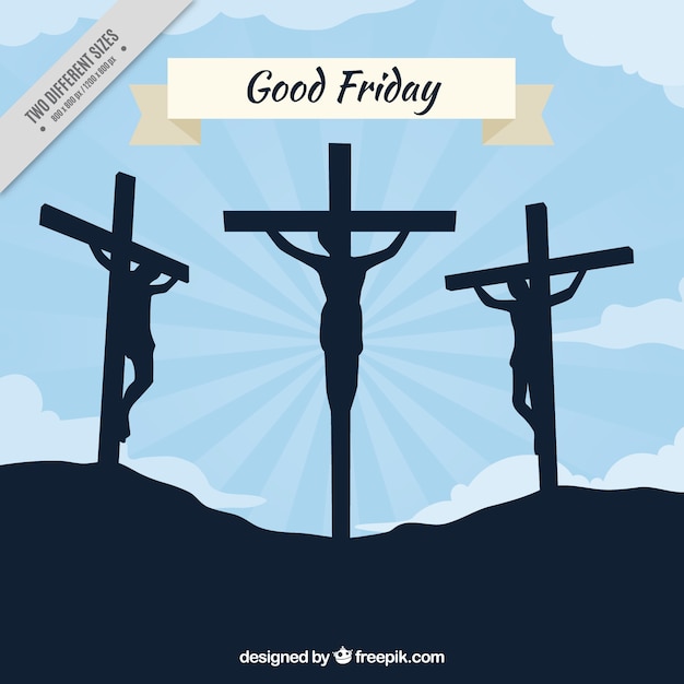 Free vector good friday background with backlit illustration