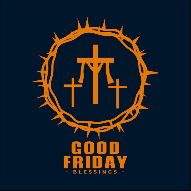 Free vector good friday background with cross and thorns