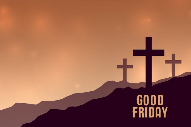 Free vector good friday background with three cross symbols