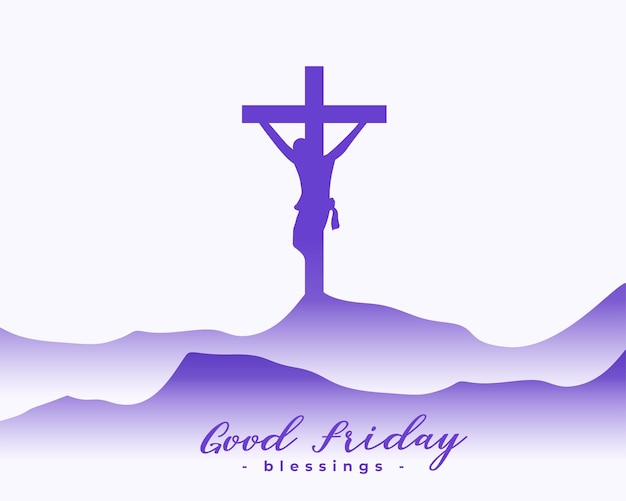 Бесплатное векторное изображение Страстная пятница благословение фон с дизайном распятия иисуса христа
