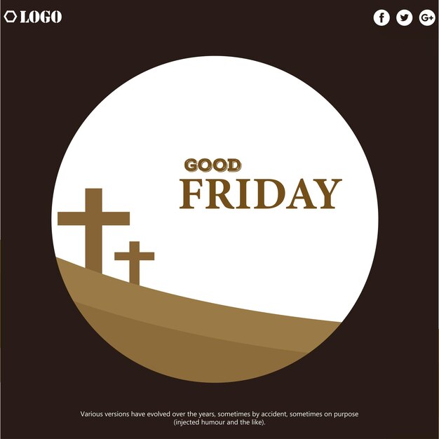 Good Friday Brown White Background Social Media Design Banner Free Vector