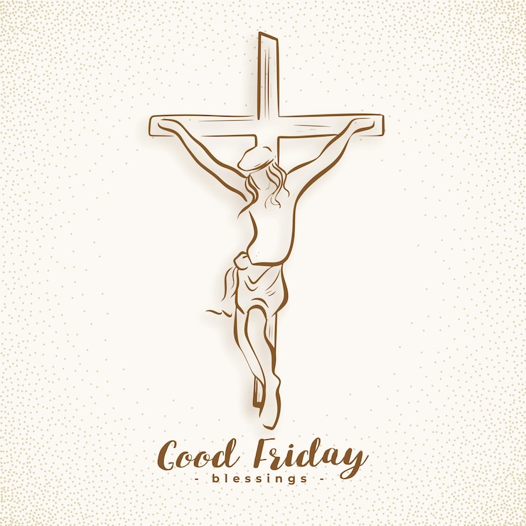 Free Vector good friday celebration background for crucifixion of christ