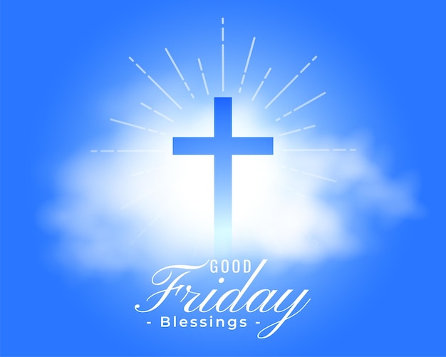 Free vector good friday divine background with cloudy effect for god worship