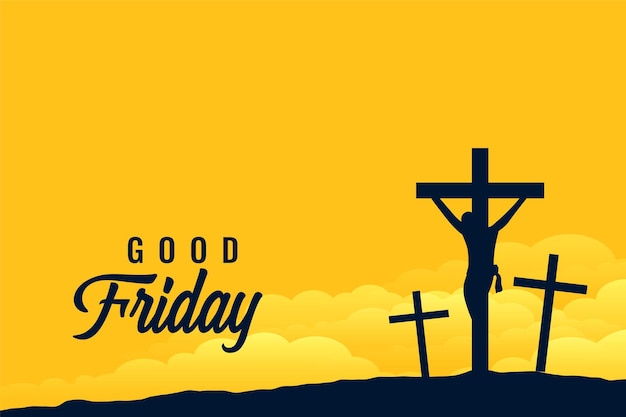 Free vector good friday divine yellow poster design