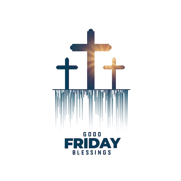 Good friday or easter week greeting background with light effcet