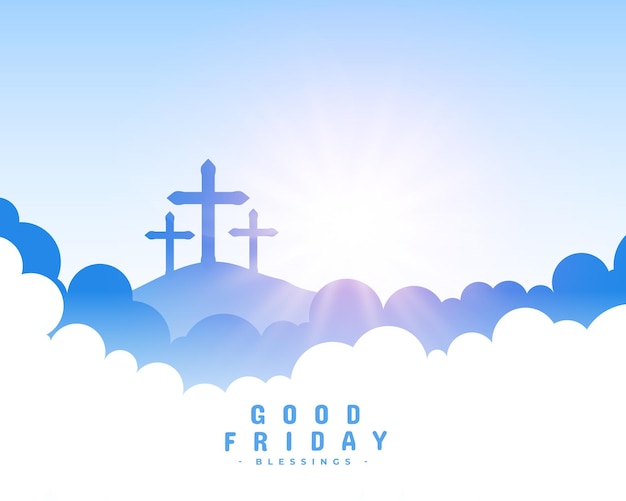 Free vector good friday holiday background with papercut clouds