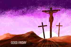 Free vector good friday is a christian holiday card background