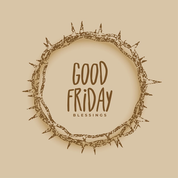 Free vector good friday poster design with crown of thorns