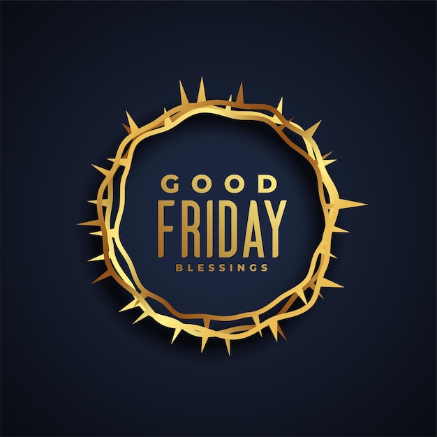 Free vector good friday poster with crown thorns