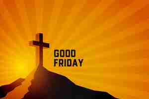 Free vector good friday resurrection of jesus christ scene background