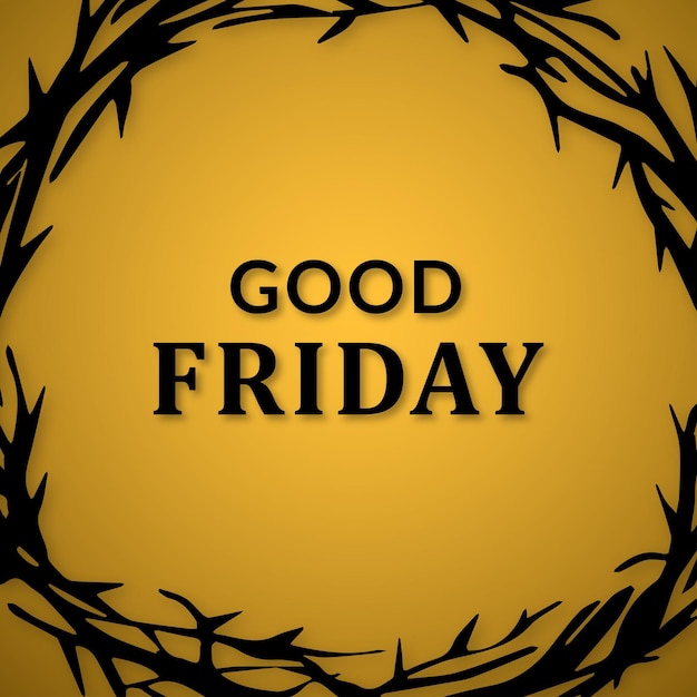 Good Friday Yellow Black Background Social Media Design Banner Free Vector