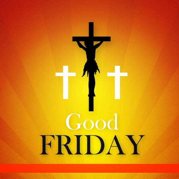 Good Friday Yellow Red Black Background Social Media Design Banner Free Vector