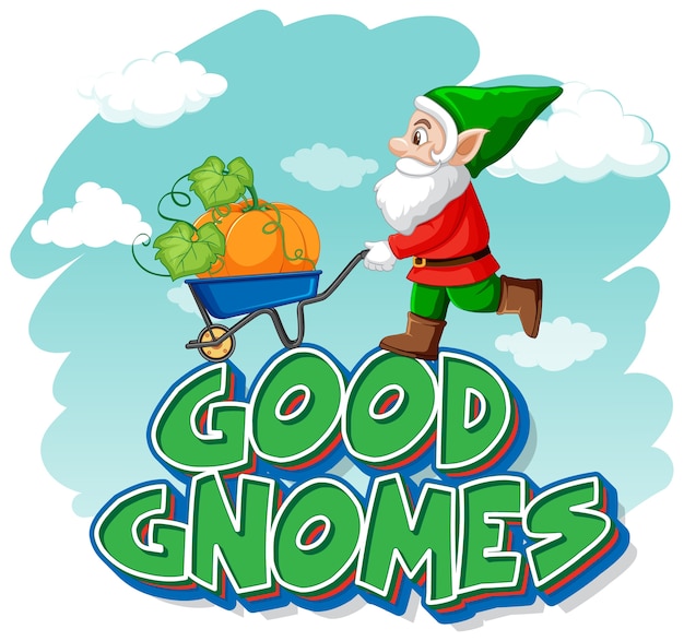 Good gnome logo with mermaids on undersea background