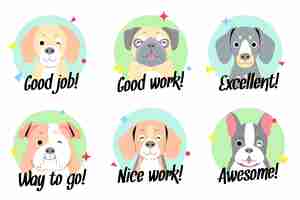 Free vector good job stickers collection