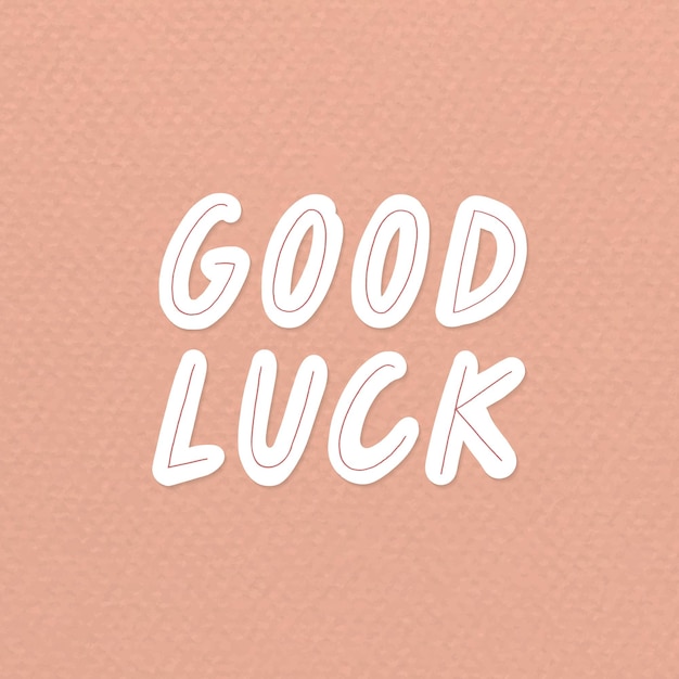 Good luck typography on a peach background vector