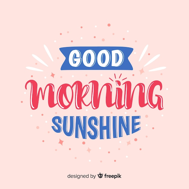 Free vector good morning lettering background hand drawn style