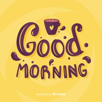 Free vector good morning lettering decorative background