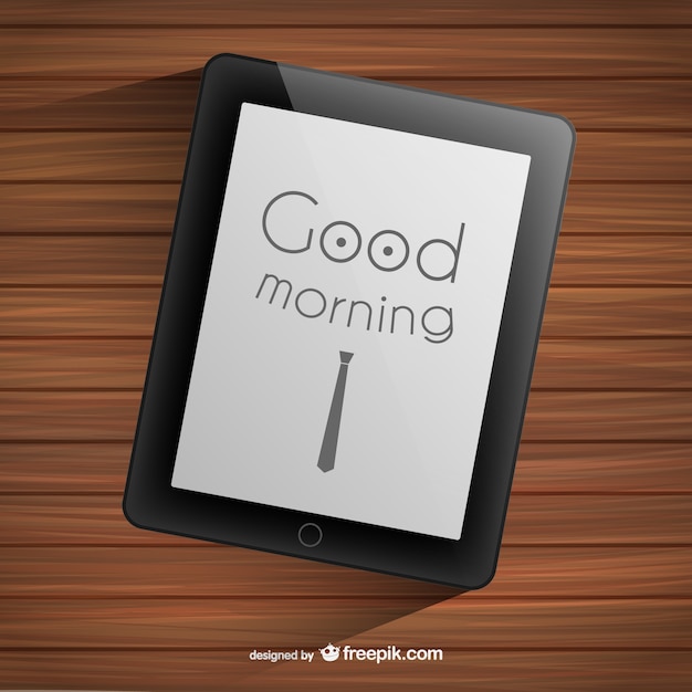 Good morning typography on tablet