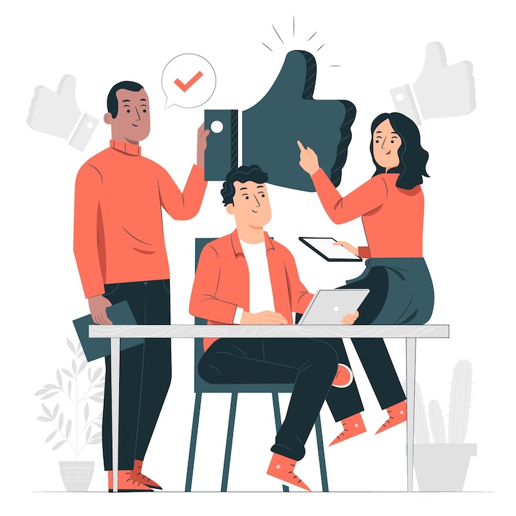 Free Vector good team concept illustration