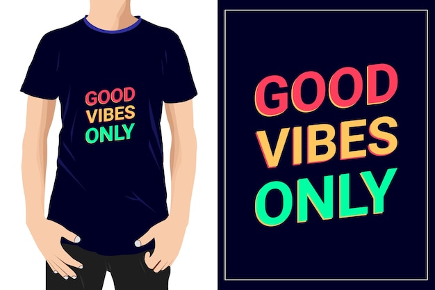 Good vibes only design ready for mug tshirt label or printing premium vector