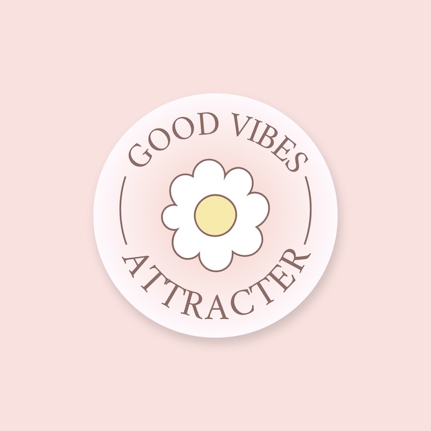 Free vector good vibes round sticker