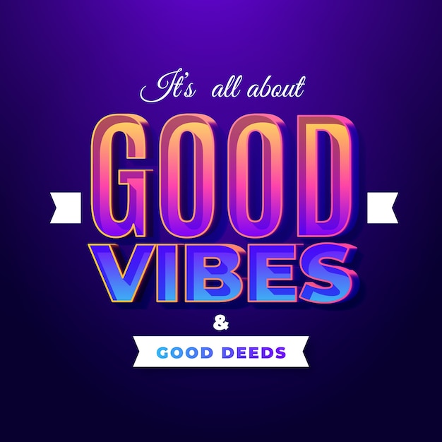 Free vector good vibes text effect