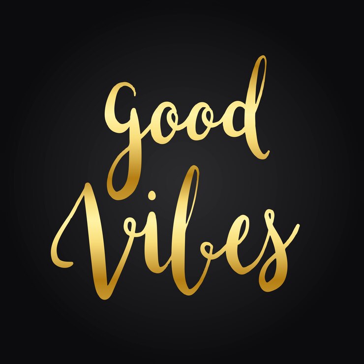 Free Vector good vibes typography style vector