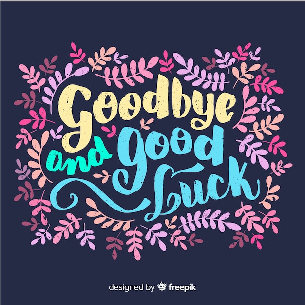 Free vector goodbye lettering background