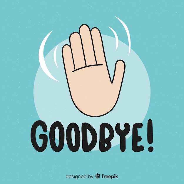 Free vector goodbye moving hand lettering background